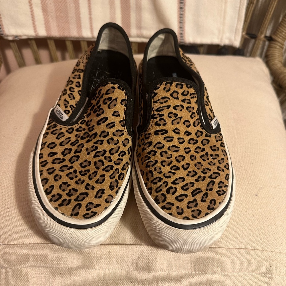 Size 7 W Leopard Print UltraCush Slip On Vans